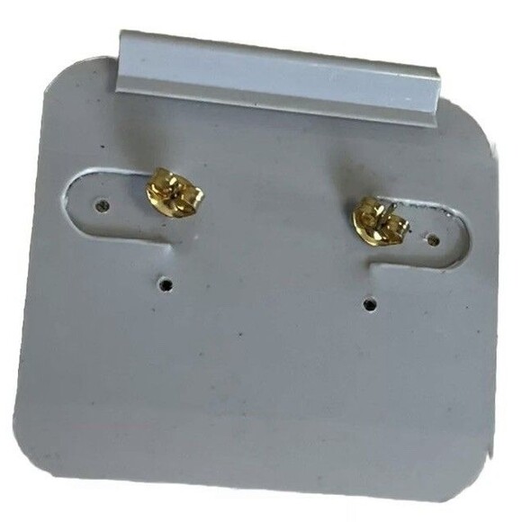 Purple‎ Enamel Disc Pierced Earrings Vintage 80s Gold-tone NWT Retro Career Work - Picture 3 of 3